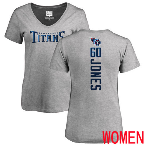 Tennessee Titans Ash Women Ben Jones Backer NFL Football #60 T Shirt->women nfl jersey->Women Jersey